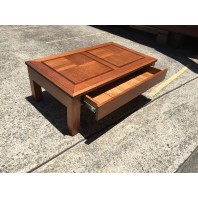 oak coffee table with blackwood inlay top 
